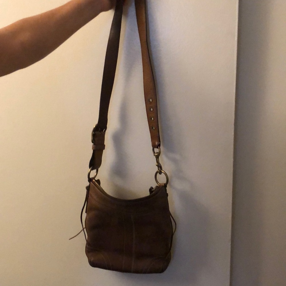 Coach crossbody in brown leather
